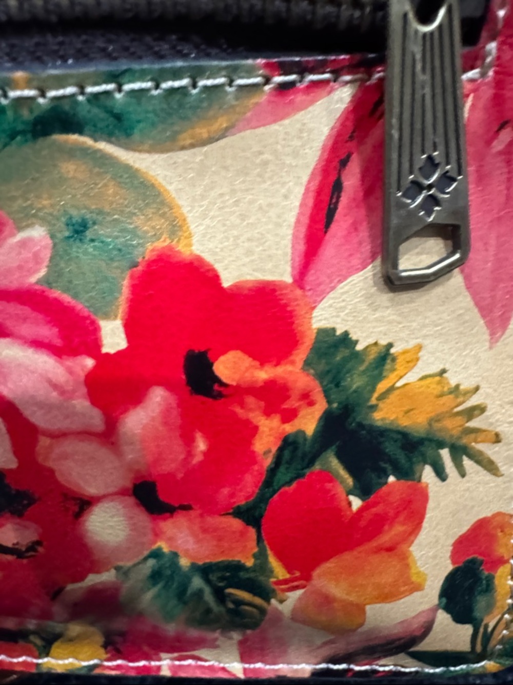 Patricia Nash Floral Print Crossbody Bag - Red, Pink, Yellow, Green, Brown - Picture 5 of 9